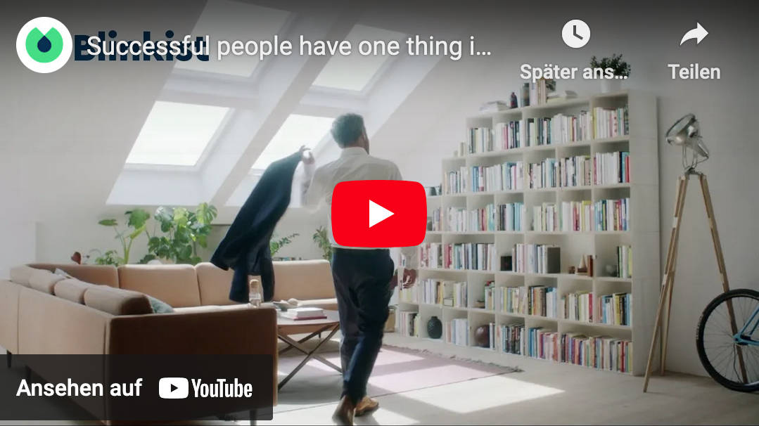 Successful People have one thing in common - Blinkist - corange offers concepts and production of events & film as well as website & seo