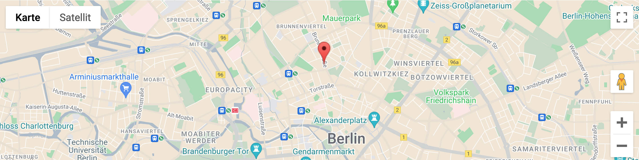 map Karte - Firmensitz Berlin - orange offers concepts and production of events & film as well as website & seo
